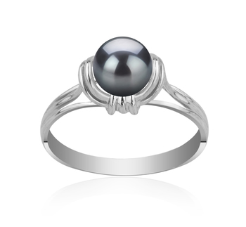 black cultured pearl ring